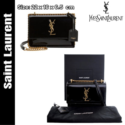 [サンローラン] サンセット ミディアム パテントレザーバッグ