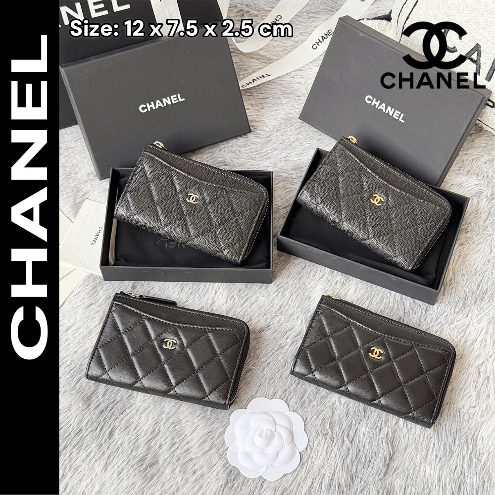 【シャネル】ミニマルな美しさ★ コイン＆カードケース ブラック AP3179