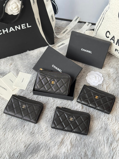 【シャネル】ミニマルな美しさ★ コイン＆カードケース ブラック AP3179