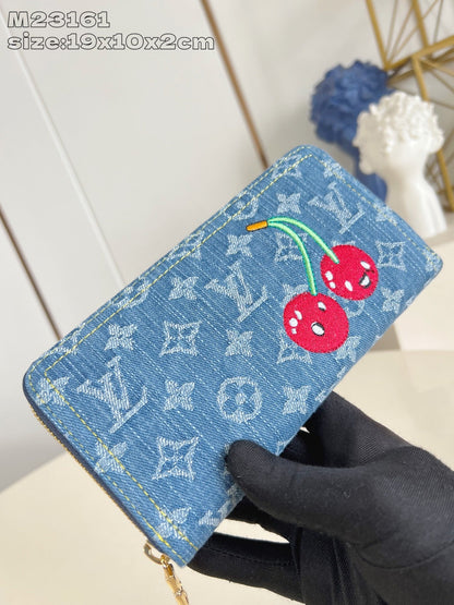 【ルイヴィトン】レアアイテム♪LV× TM ジッピーウォレット デニム チェリー